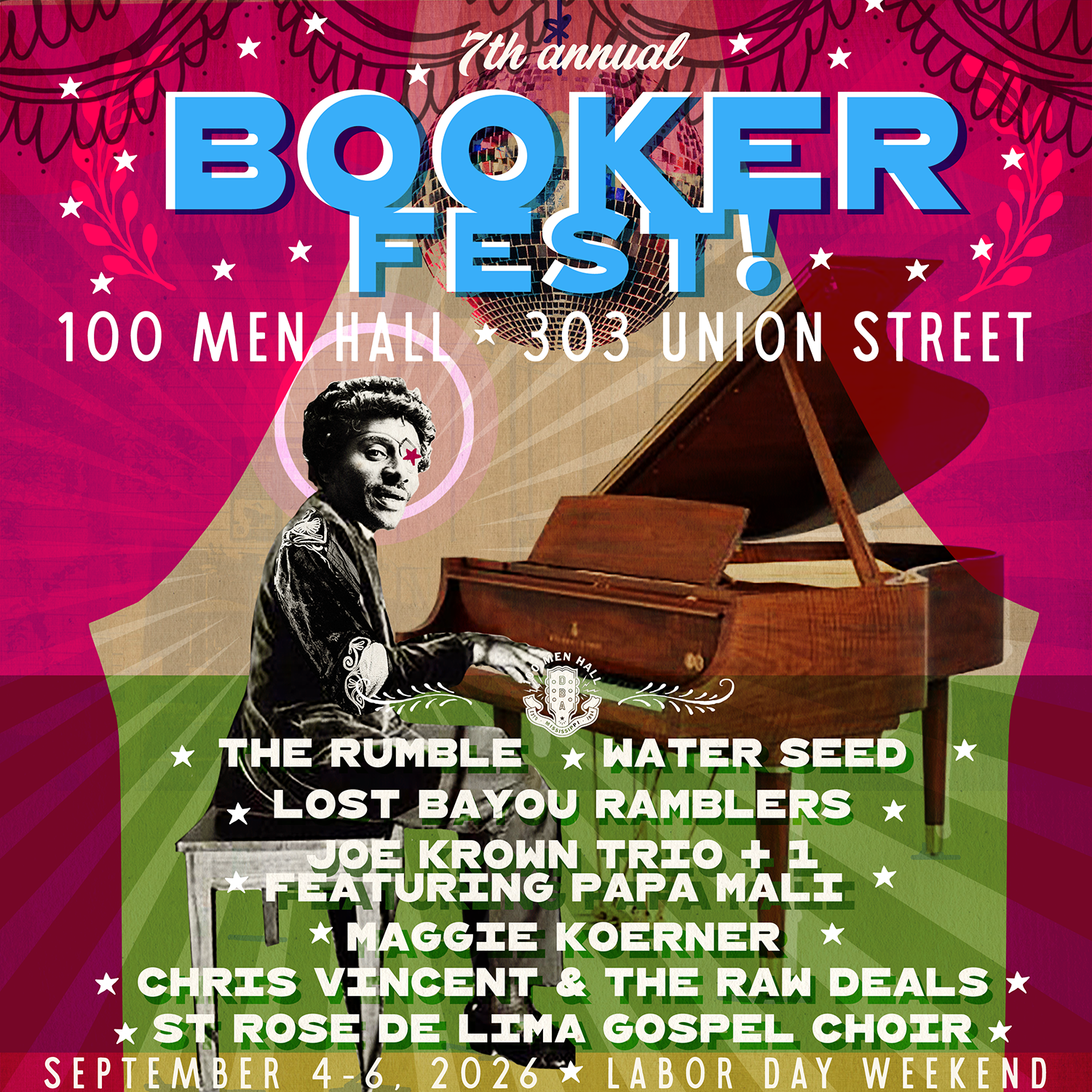 BOOKER FEST Sep 4-6, 2026