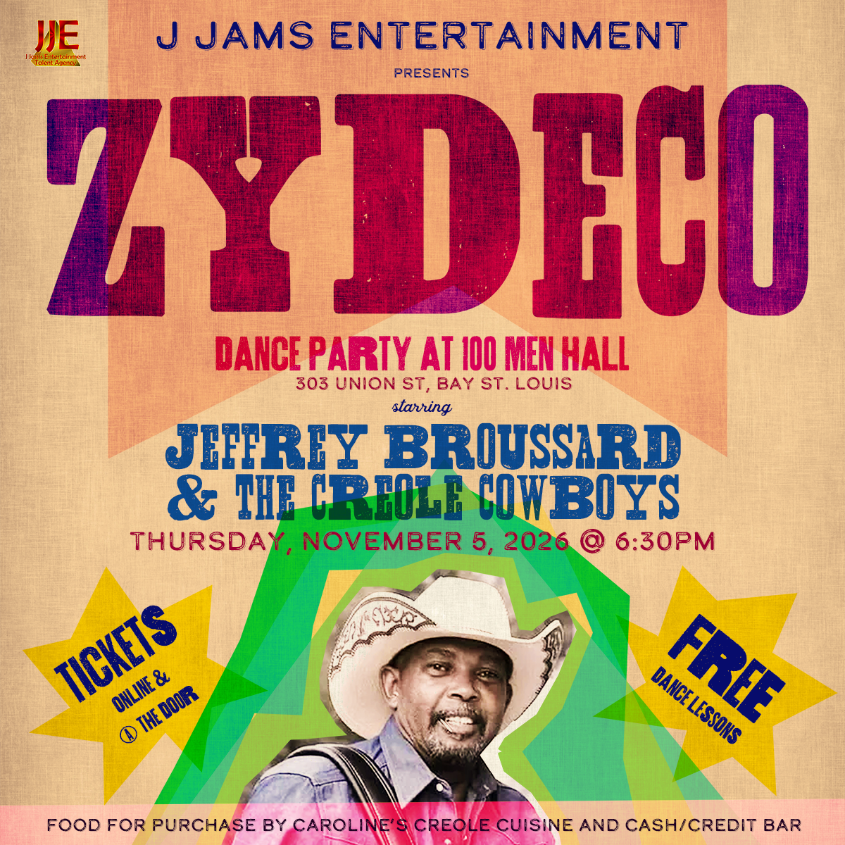 Zydeco Dance Party: Jeffrey Broussard & The Creole Cowboys - Thu, Nov 5, 2026 at 6:30PM