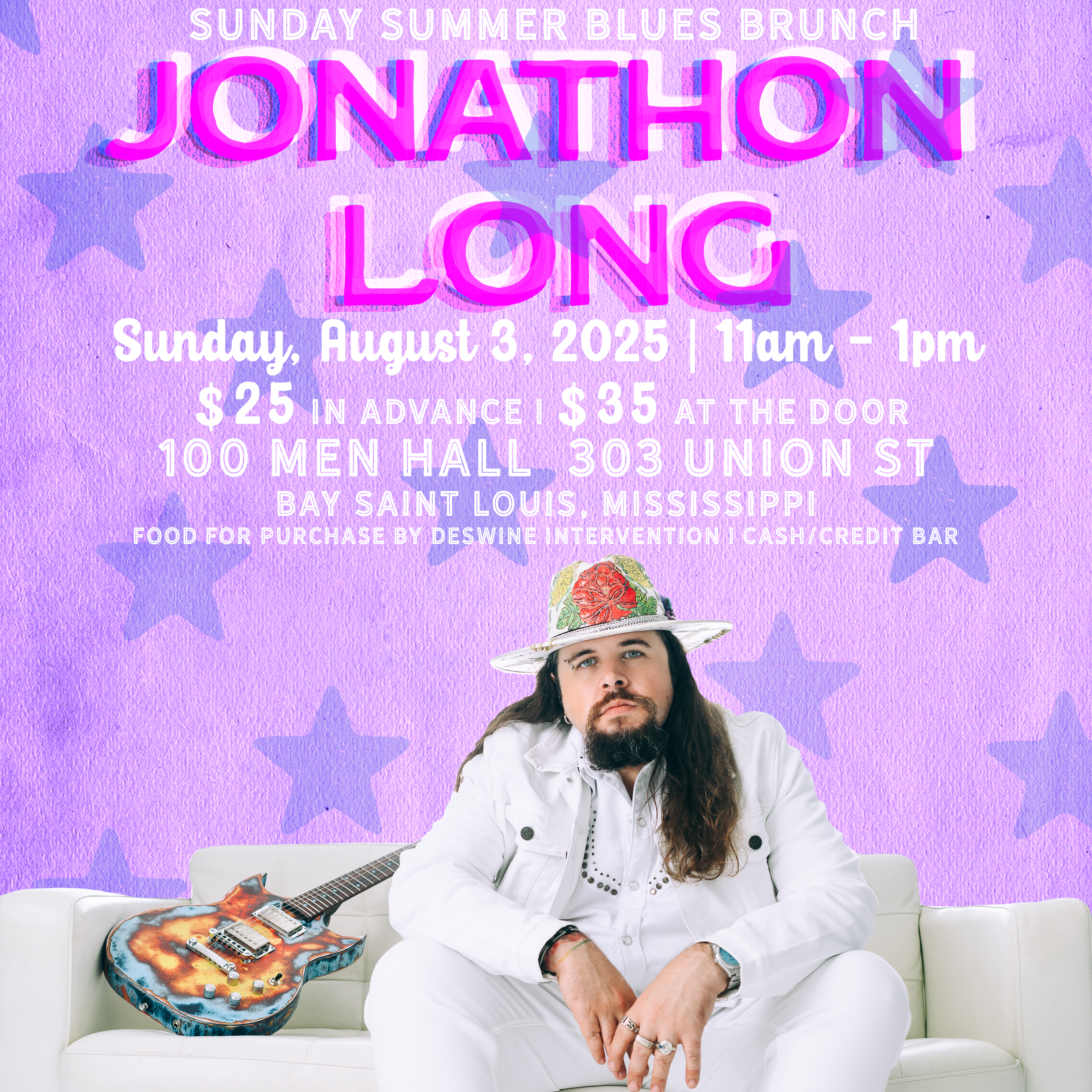 Blues Brunch featuring Jonathon Long - Sunday, August 3, 2025 at 11AM