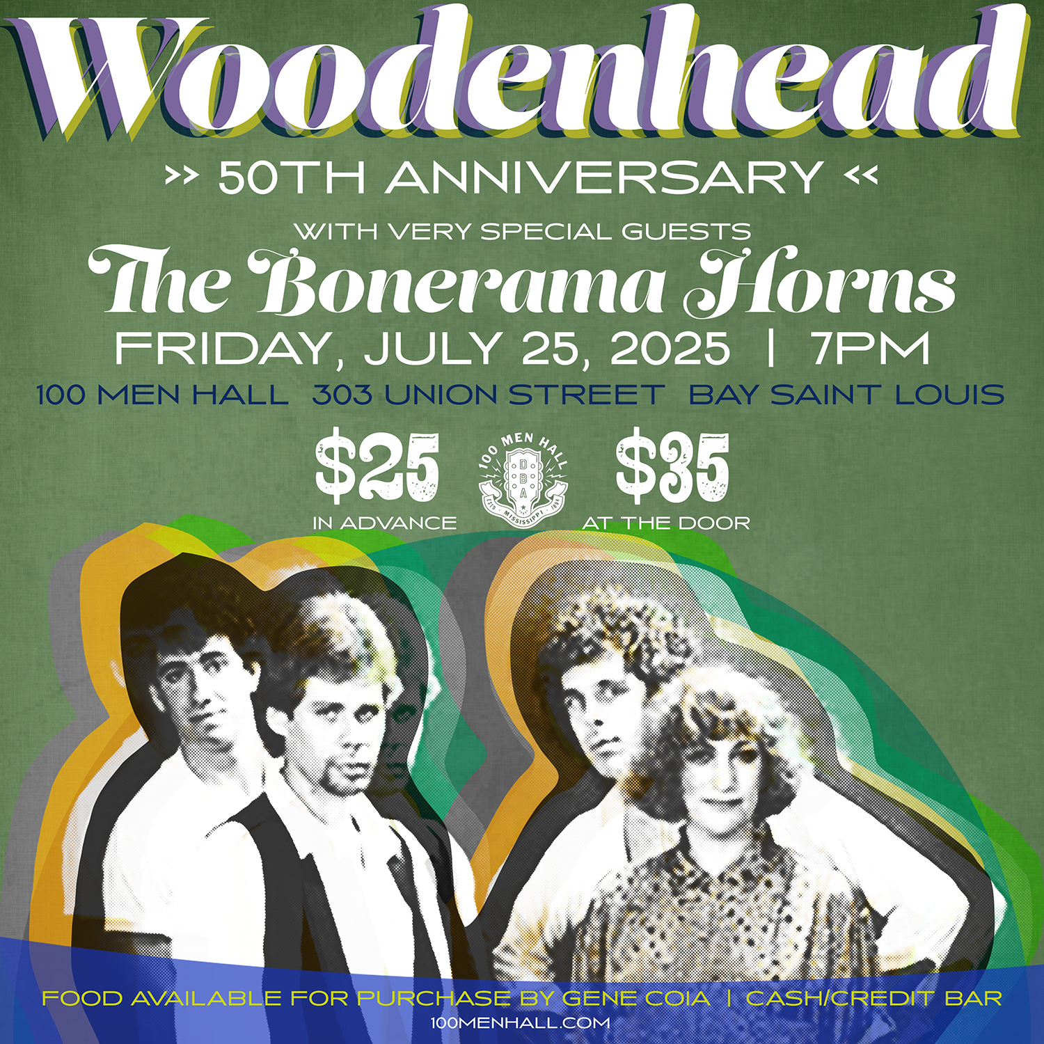 Woodenhead's 50th Anniversary Tour, Friday, July 25, 2025 at 7PM