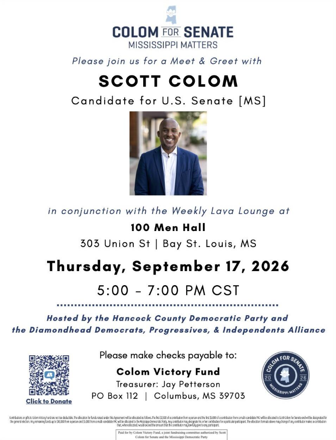 Special Guest:  Scott Colom at Lava Lounge